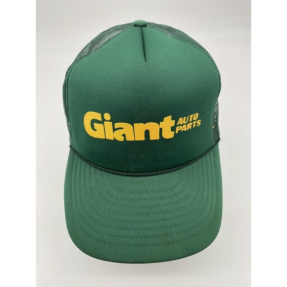 Vintage Giant Auto Parts Green Hat Cap SnapBack Adjustable Rope Brim - Picture 1 of 7